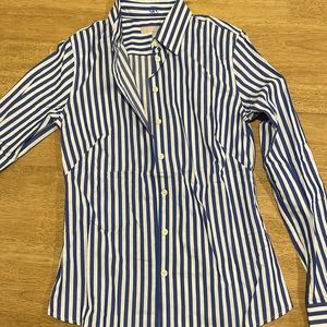 Banana Republic striped blue button down shirt
